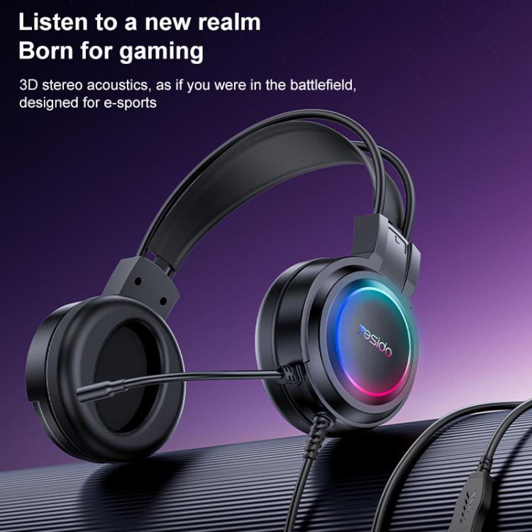 Yesido EK05 USB Wired RGB Light Gaming Headset with Mic, Cable length: 1.2m, EK05