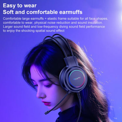 Yesido EK05 USB Wired RGB Light Gaming Headset with Mic, Cable length: 1.2m, EK05