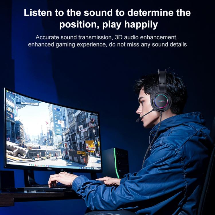 Yesido EK05 USB Wired RGB Light Gaming Headset with Mic, Cable length: 1.2m, EK05