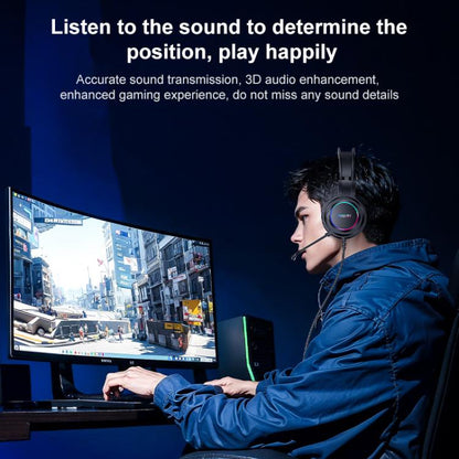 Yesido EK05 USB Wired RGB Light Gaming Headset with Mic, Cable length: 1.2m, EK05
