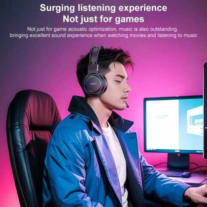 Yesido EK05 USB Wired RGB Light Gaming Headset with Mic, Cable length: 1.2m, EK05