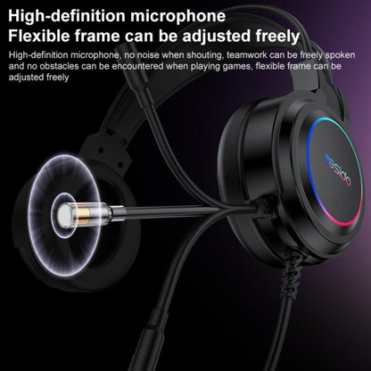 Yesido EK05 USB Wired RGB Light Gaming Headset with Mic, Cable length: 1.2m, EK05