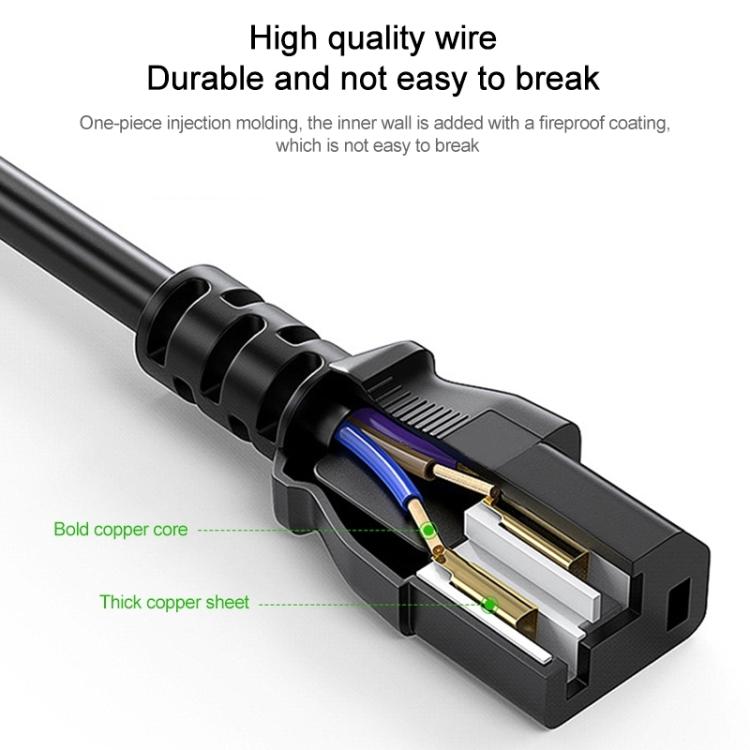 EU Plug Computer PC Power Cord 3 Pin Cable 0.5 Square, 1.8m x 0.5