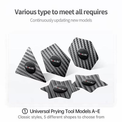 Qianli High Toughness Multifunctional Carbon Fiber Prying Tool, Pentagon Shaped, Hexagon Shaped, Triangular shaped, Pentagram Shaped, Hexagram Shaped, Peanut shaped, Business Card Shaped, Reinforced Corner Style