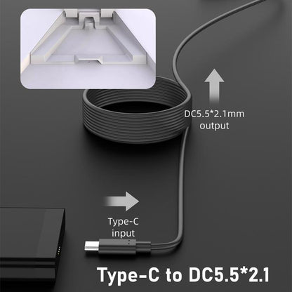 Type-C to DC 5.5x2.1mm 100W Computer Charging Adapter, 0.5m, 2m, 3m, 5m, 10m