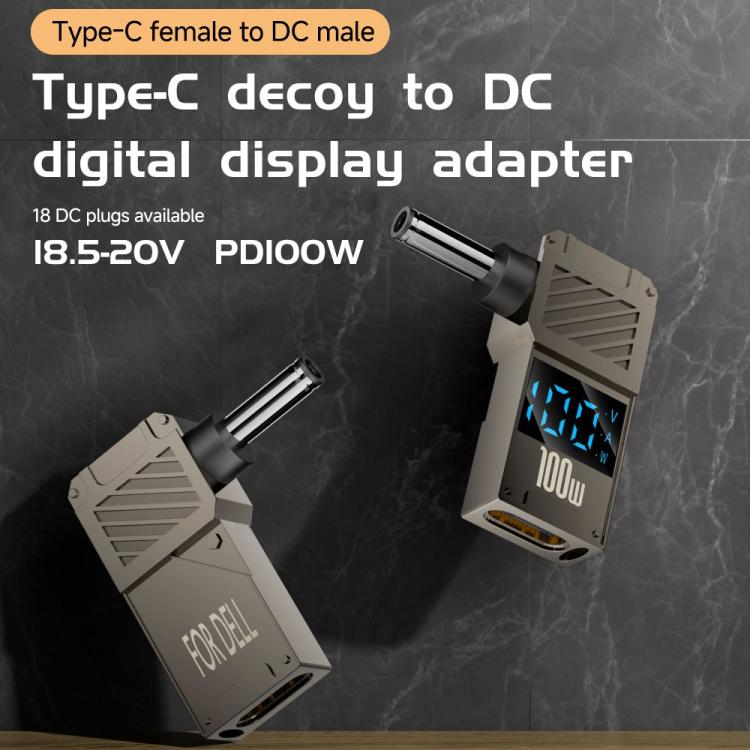 100W Computer Charging Digital Display Adapter, Type-C to DC4.0x1.7mm, Type-C to DC4.0x1.35mm, Type-C to DC4.0x1.7mm Center Groove, Type-C to DC3.0 x 1.1mm, Type-C to DC5.5x2.1mm, Type-C to DC6.0x0.6mm, Type-C to DC5.5x2.5mm, Type-C to DC5.5x1.7mm...