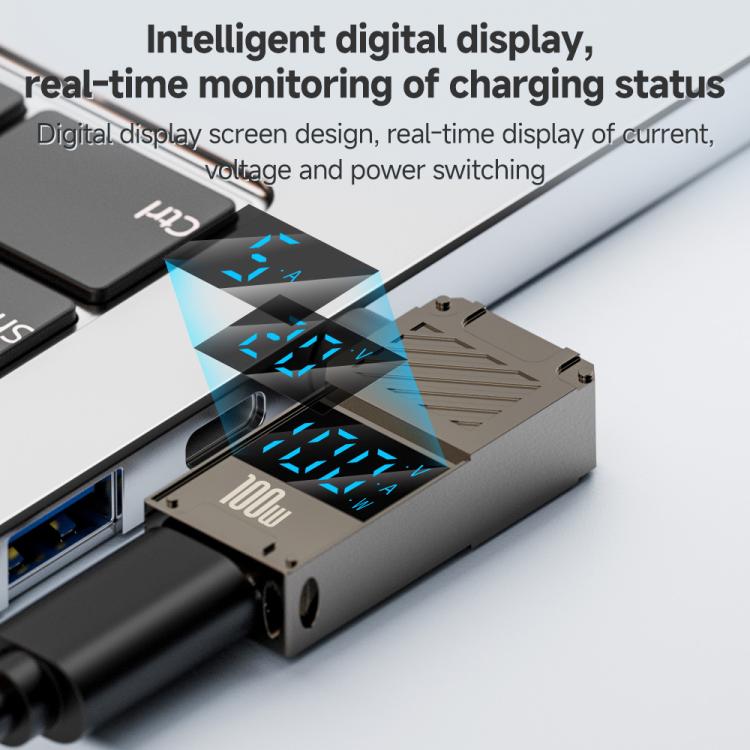 100W Computer Charging Digital Display Adapter, Type-C to DC4.0x1.7mm, Type-C to DC4.0x1.35mm, Type-C to DC4.0x1.7mm Center Groove, Type-C to DC3.0 x 1.1mm, Type-C to DC5.5x2.1mm, Type-C to DC6.0x0.6mm, Type-C to DC5.5x2.5mm, Type-C to DC5.5x1.7mm...