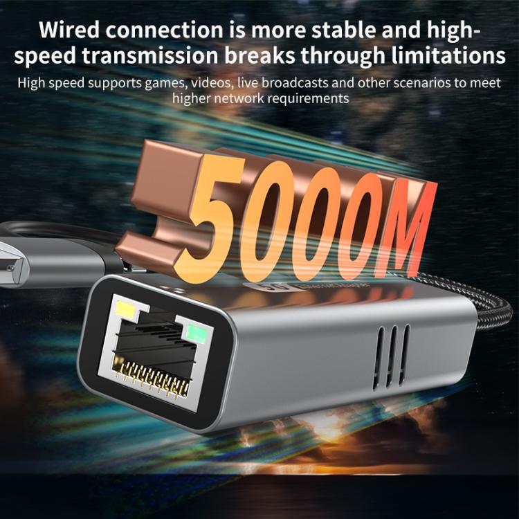 USB-C / Type-C and USB3.0 to RJ45 5G Gigabit Wired Ethernet Network Adapter, USB-C / Type-C and USB3.0 to RJ45 Adapter
