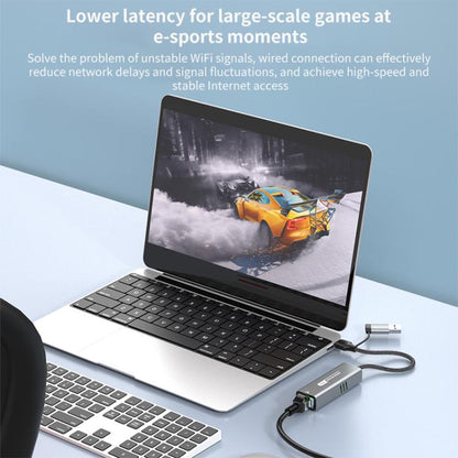 USB-C / Type-C and USB3.0 to RJ45 5G Gigabit Wired Ethernet Network Adapter, USB-C / Type-C and USB3.0 to RJ45 Adapter