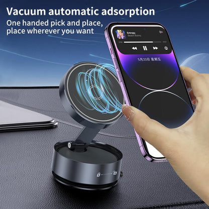 Q12 Foldable Vacuum MagSafe Magnetic Suction Cup Phone Holder, Q12(Black)