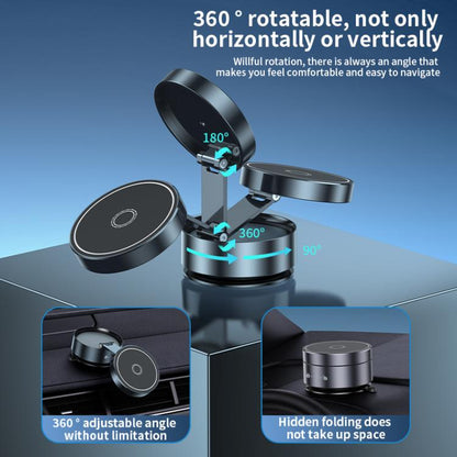 Q12 Foldable Vacuum MagSafe Magnetic Suction Cup Phone Holder, Q12(Black)