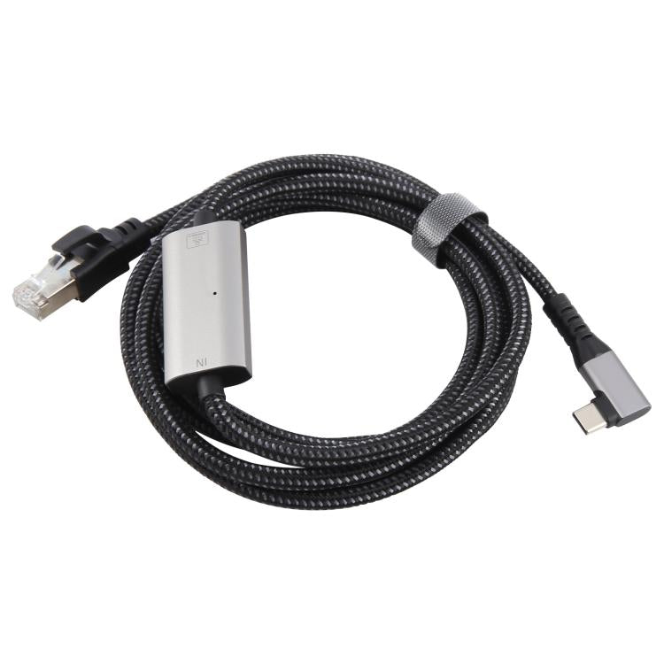 2m RJ45 to Type-C / USB 2-in-1 High Speed Network Card Ethernet Cable, Type-C / USB 2-in-1