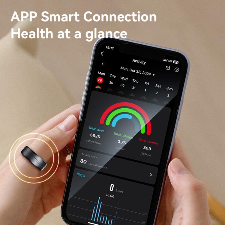 Yesido IO32 Health Monitor Smart Ring, Support Body Temperature / Heart Rate / Blood Pressure / Female Physiological Reminder, 57mm Inner Circumference, 60mm Inner Circumference, 63mm Inner Circumference, 65mm Inner Circumference, 68mm Inner Circumference