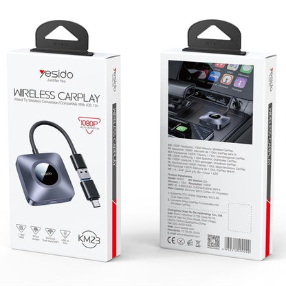 Yesido KM23 Wireless CarPlay with USB to Type-C Adapter, KM23