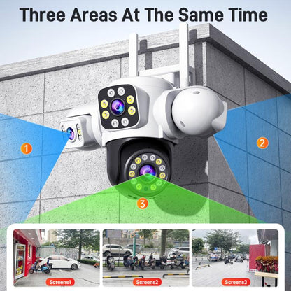2MP HD 360 Degree Panorama 3 Lens IP66 Waterproof Wireless WiFi Camera, 15 Days Memory Card, 30 Days Memory Card