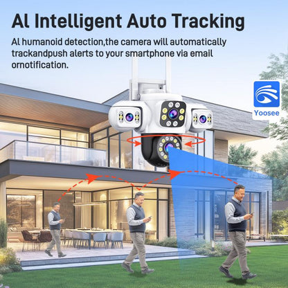 2MP HD 360 Degree Panorama 3 Lens IP66 Waterproof Wireless WiFi Camera, 15 Days Memory Card, 30 Days Memory Card