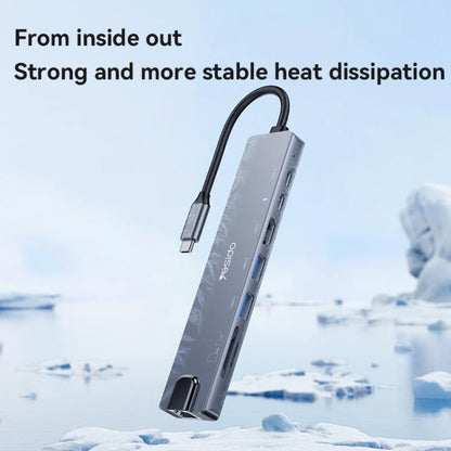 Yesido HB27 8 in 1 Type-C 3.1 Multifunctional HUB Adapter Docking Station, HB27