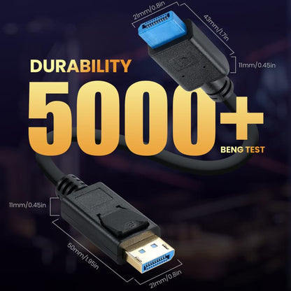 DisplayPort 8K DP1.4 Male to Male Connection Cable for Device Testing, 0.3m, 1m