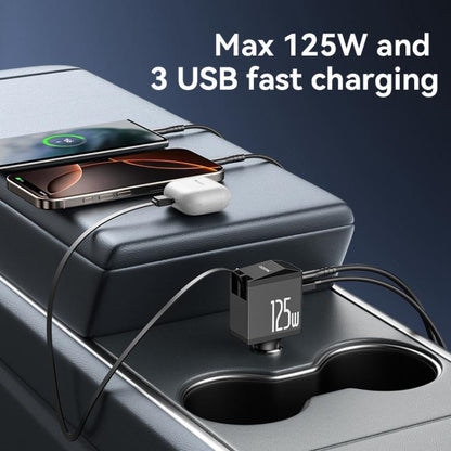 Yesido Y71 125W Type-C + 8 Pin Retractable Cable 3 in 1 Car Charger, Y71