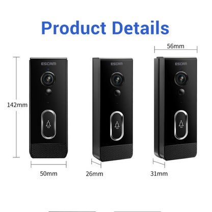 ESCAM V5 TUYA 1080P Intelligent Two-Way Voice Night Vision Wireless Doorbell, V5