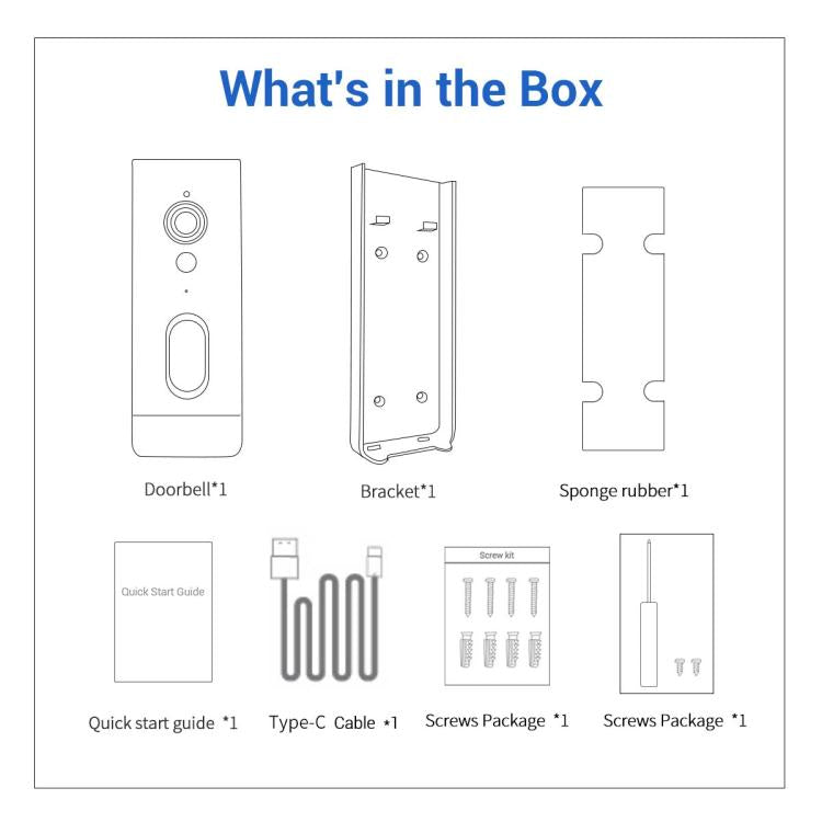 ESCAM V5 TUYA 1080P Intelligent Two-Way Voice Night Vision Wireless Doorbell, V5
