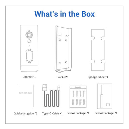 ESCAM V5 TUYA 1080P Intelligent Two-Way Voice Night Vision Wireless Doorbell, V5