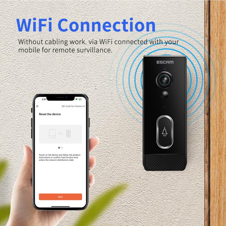 ESCAM V5 TUYA 1080P Intelligent Two-Way Voice Night Vision Wireless Doorbell, V5