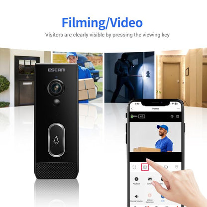 ESCAM V5 TUYA 1080P Intelligent Two-Way Voice Night Vision Wireless Doorbell, V5