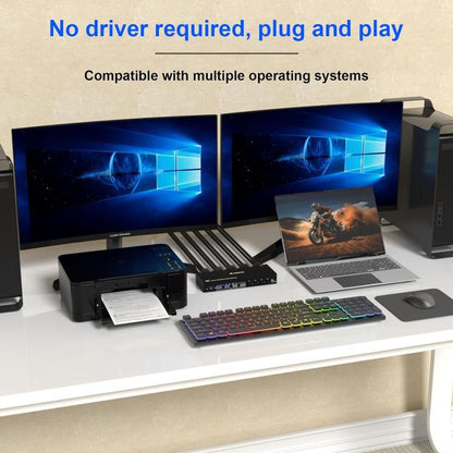 KC-KVM402DP 8K 30Hz 4 Input 2 Output DP / USB3.0 Dual Monitor KVM Switch, US Plug, EU Plug, UK Plug, AU Plug