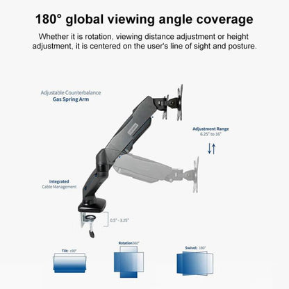 Lenovo Thinkplus ZJA1 Clip-on Desktop Dual-Arm Monitor Holder, ZJA1