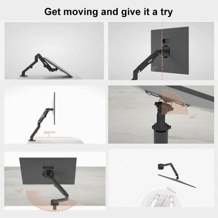 Lenovo Thinkplus ZJA1 Clip-on Desktop Dual-Arm Monitor Holder, ZJA1
