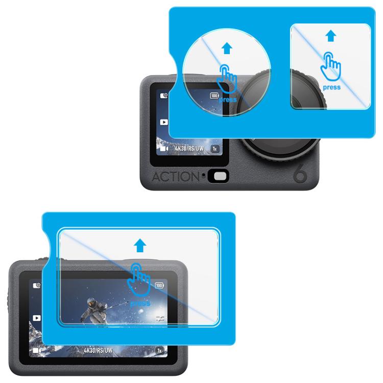 imak Tempered Glass Film with Camera Lens Film, Self-positioning Version, For DJI Osmo Pocket 4, For DJI Osmo Action 6, For DJI Osmo Action 5 Pro, For DJI Osmo Pocket 3, For DJI Osmo Action 4