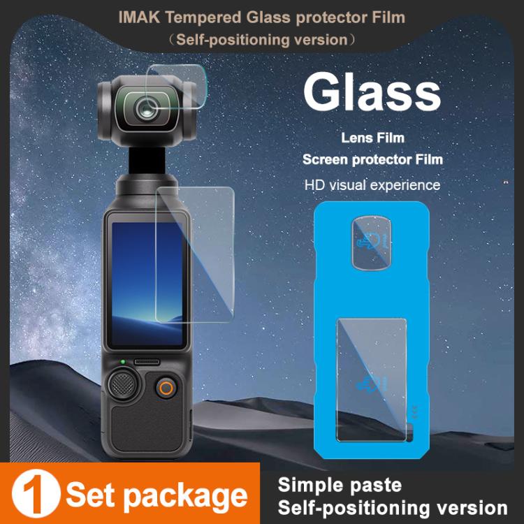imak Tempered Glass Film with Camera Lens Film, Self-positioning Version, For DJI Osmo Pocket 4, For DJI Osmo Action 6, For DJI Osmo Action 5 Pro, For DJI Osmo Pocket 3, For DJI Osmo Action 4