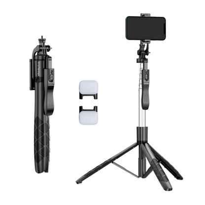 Lenovo Thinkplus H18B Flagship Stainless Steel Bluetooth Selfie Stick with Dual Fill Light, 1.8m
