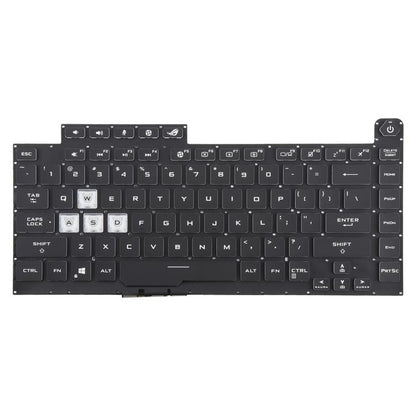 US Version Colorful 16 Pin Backlit Laptop Keyboard for Asus ROG Strix Scar G512 G512LV G512LW G512LI, G512 (Transparent keycaps)