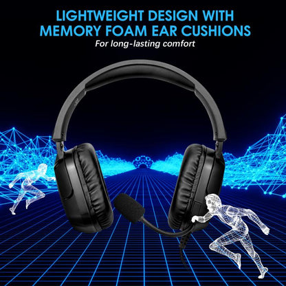 SoulBytes S21 Omni-directional Lightweight Memory Foam Ear Cushions Headset with Mic, Length: About 2m