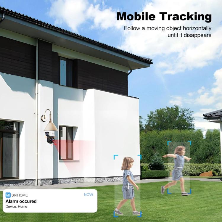 SriHome SH068 E27 4MP HD Dual Lens Light Bulb Camera Outdoor IP66 Waterproof, SH068