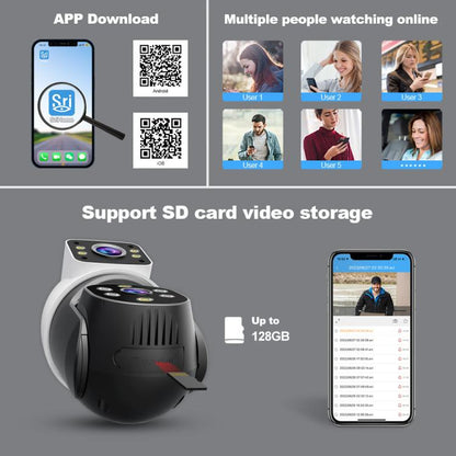 SriHome SH068 E27 4MP HD Dual Lens Light Bulb Camera Outdoor IP66 Waterproof, SH068