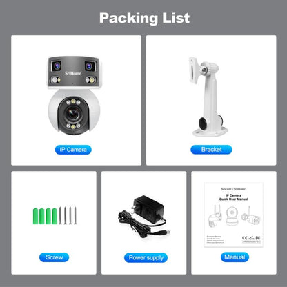 SriHome SH055 8MP HD Multi-lens 5X Optical Zoom Lens Panoramic PTZ Dome Camera, SH055