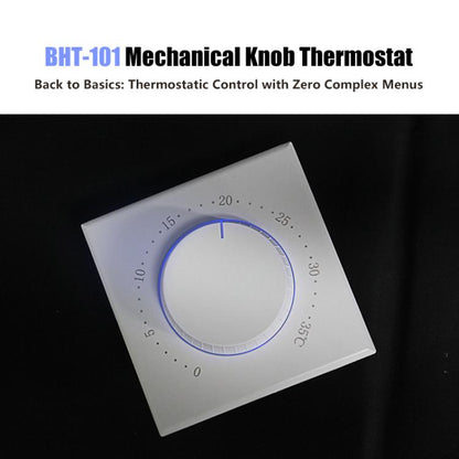 Smart Home Screenless Knob Thermostat Only With External Sensors, Dual Color LED Indicator, BHT-101GAL Water Heating, BHT-101GBL Electric Heating, BHT-101GCL Boiler Heating