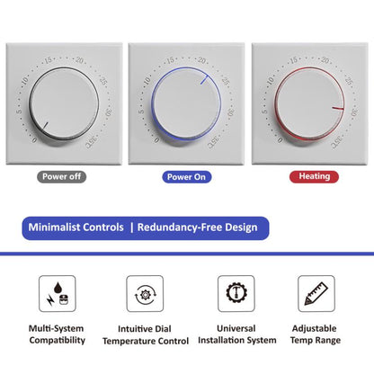 Smart Home Screenless Knob Thermostat Only With External Sensors, Dual Color LED Indicator, BHT-101GAL Water Heating, BHT-101GBL Electric Heating, BHT-101GCL Boiler Heating