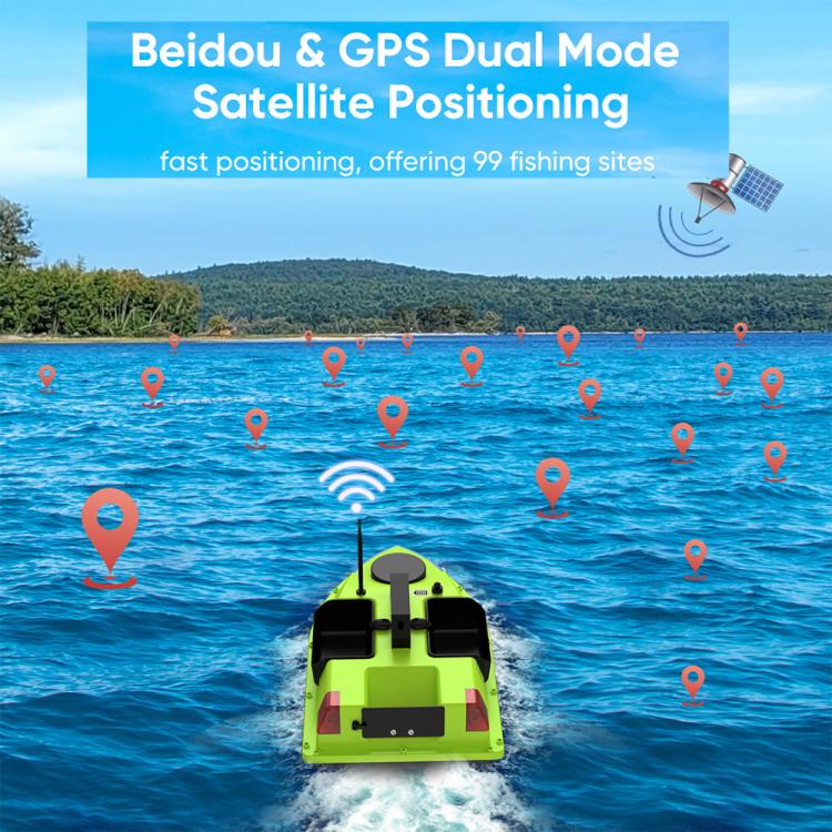 D20 Three Hoppers Smart Control Fishing Bait Boat Support GPS Built-in Light Strip, US Plug, EU Plug, UK Plug