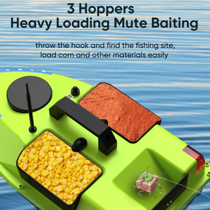 D20 Three Hoppers Smart Control Fishing Bait Boat Support GPS Built-in Light Strip, US Plug, EU Plug, UK Plug