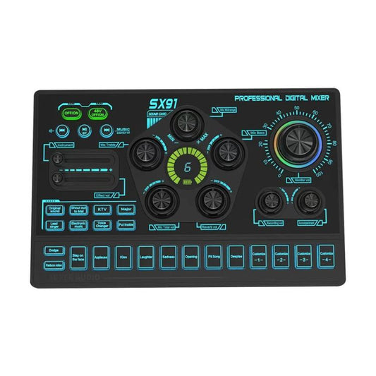 SX91 Multi-function Professional Mixer Mobile Phone Computer Live Streaming Sound Card, SX91