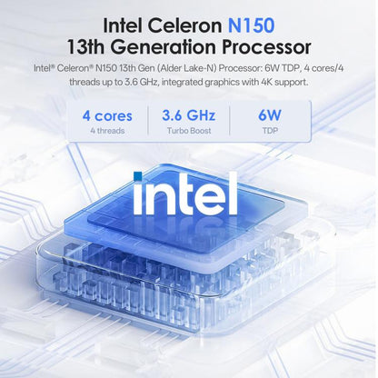 GXMO N15 Windows 11 Mini PC, Intel ADL-N N150 4-Core Processor, 16GB+512GB