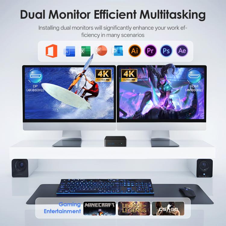 GXMO N15 Windows 11 Mini PC, Intel ADL-N N150 4-Core Processor, 16GB+512GB