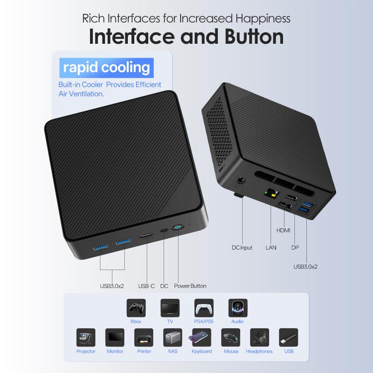 GXMO N15 Windows 11 Mini PC, Intel ADL-N N150 4-Core Processor, 16GB+512GB