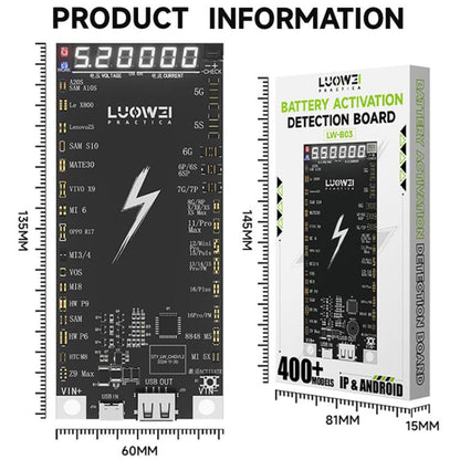 LUOWEI LW-B03 Battery Fast Charging Activation Board for iPhone/Android, LW-B03
