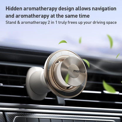 MOMAX CM35 1-Move Relaxaire Aluminum Alloy Magnetic Car Aromatherapy Holder, CM35 (Dark Grey), CM35 (Titanium Gold)