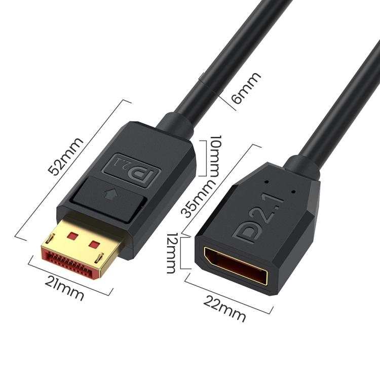 52Gbps 16K 30Hz DisplayPort Extension Adapter Cable, Length: 15cm, DP2.1 Male to DP2.1 Female Straight, DP2.1 Male to DP2.1 Female Upper Elbow, DP2.1 Male to DP2.1 Female Down Elbow, DP2.1 Male to DP2.1 Female Left Elbow...
